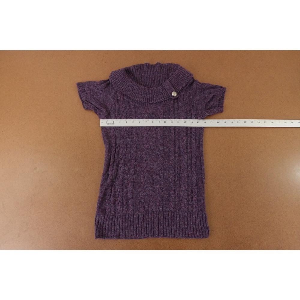 Maurices Women's Size Small Plum Knit Lightweight Short Sleeve Pullover Sweater - Picture 6 of 9